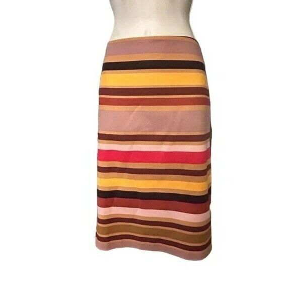 Lord & Taylor Fully Lined Neutral Stripes Straight Skirt Size 24W Plus NEW - Picture 1 of 6